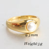 Chic Single Pearl Ring Chunky Stacking Finger Ring Simple Minimalist Couple Anniversary Jewelry - Image 3