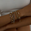 Minimalist Gold Color Plated Stainless Steel Thick Chain Bracelet Double Color Bead Bracelet Women's Jewelry - Image 3