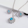Retro Classic Temperament Women's Snowflake Set Zircon Crystal Pendant Necklace Earrings with Snowflake - Image 7