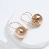 Rose Gold Color Big Glossy Ball Drop Earrings For Women Simple Bride Wedding Jewelry One Touch Dangle Earring - Image 3