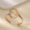 Stainless Steel Bracelet For Women Men Aesthetic Flower Leaf Bangle Opening Gold Color Geometric Bangles Bracelets Jewelry - Image 6