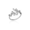 Gemstone Flower Stainless Steel Rings Zircon Adjustable Ring Women Wedding Anti Fading Jewelry Vacation Accessories Gift - Image 12