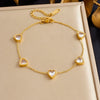 316L Stainless Steel Golden Heart Geometry Zircon Minimalist Series Bracelet Lady Wrist Chain Jewelry - Image 38
