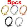 5pc 6/8/10mm Nose Ring Hinged Clicker Segment Nose Rings Helix Cartilage Septum Hoop Stainless Steel Seamless Earrings - Image 9