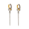 Vintage Long Chain Double Ring Two-tone Hoop Earrings for Women Sparkling CZ Zircon Small Circle Chunky Ear Ring Unique Jewelry - Image 9