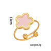 Gold Plated Stainless Steel Necklace Woman Five Leaf Petals Double Sided Necklaces for Women Pendant Flower Clover Jewelry - Image 20