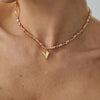 Gold Color Heart Pendant Necklace For Women Boho Geometric Transparent Crystal Chain Jewelry Valentine's Gift - Image 3