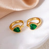 316L Stainless Steel Heart Water Drop Square Zircon Hoop Earrings For Women Men Personality Design Jewelry Gifts - Image 20