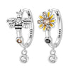 Silver Cute Bee Daisy Earrings Design Dainty Ear Loops for Women Party Birthday Gifts Jewelry - Image 19