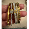 Open Stainless Steel Bangle with Decorative Stone Details in Multiple Styles - Image 1