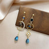 Baroque Water Drop Green Crystal Earrings French Court Style Blue Rhinestone Pearl No Pierced Ear Clips for Women's Gifs - Image 15