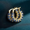 Spiked Cubic Zirconia Hoop Earrings in Stainless Steel - Image 3