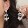 Kshmir Vintage Devil's Eyes Pearl Pendant Earrings for Women European American Style Personality Unique Party Jewelry Accessory - Image 3