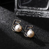 ladies number 5 camellia earrings asymmetrical pearl earrings women's studs - Image 4
