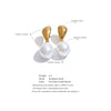 Pearl Drop Earrings with Geometric Metal Tops - Image 9