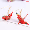 Kranich Earrings Origami Miniblings Bird Cranes Faltkunst Senbazuru Paper - Image 8