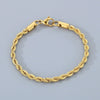 Gold Plated Silver 4MM Chain Bracelets for Men Women Unisex Simple Charm Bracelet Wedding Party Gift 20cm 8in - Image 1