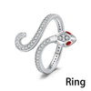 Silver Cube Zirconia Snake Ring Women Open Adjustable CZ Finger Ring Party Jewelry Necklace Clover Charm Love - Image 21
