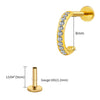 Titanium C-Shaped Hoop Earring with CZ 16G Dainty Half Circle Open Hoop Helix Earlobe Piercing Jewelry - Image 20