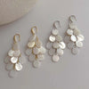 Bohemian White Shell Long Tassel Pendant Earrings For Women Metal Teardrop Geometric Earrings Jewelry Accessories - Image 6
