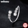 Engagement Opening Ring For Women Silver Diamond Cut Flower Adjustable Promise Rings Girl Party Gift - Image 5