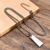Mens Stylish Geometric Rectangle Pendant Necklace,Stainless Steel Length Adjustable Box Chain, Male Jewelry Gift - Image 5
