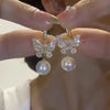 Shiny Rhinestone Butterfly Water Drop Tassel Earrings for Women Crystal Zircon Pearl Long Earring Party Daily Jewelry Gifts - Image 3