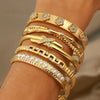 Classic Design Stainless Steel Crystal Flower Bangles for Women Jewelry Letter X Pearl Beads Bracelet - Image 2