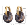Oval Shape Acrylic Resin Pendant Stainless Steel Hoop Earrings For Women Gold Color Steel Ear Buckle Female Jewelry - Image 6