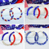Independence Day Earrings with Sparkling Diamonds American Flag Colors Patriotic Colors Blocked Water Minimalist Earrings - Image 1