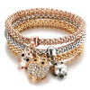 3Pcs Heart Bracelet Set For Women Crystal Owl Lock Key Music Sign Butterfly Elephant Charm Bangle Party Jewelry Gift - Image 12