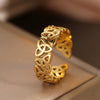Stainless Steel Hollow Knot Rings For Men Women Gold-Plated Heavy Metal Adjustable Simple Finger Ring - Image 8