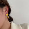 Vintage Maillard Coffee Tone Clip on Earrings for Non Pierced Retro Style Brown Resin Tiger Eye Stone Artistic Women Ears Clips - Image 5