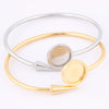 2pcs Stainless Steel 12mm Cabochon Bracelet Base Blanks Gold Plated Cuff Bracelets Bangle Bezel Settings With Spike End - Image 4