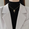 Colorful Bling Cubic Zirconia Pendant Stainless Steel Necklace Neck Chain Shiny Jewelry For Women Gift - Image 5