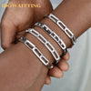 Micro Pave Bling CZ Cubic Zirconia Paper Clip Link Chain Bracelet 16cm Geometric Women Girl Jewelry Bangle - Image 2