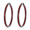 9 Tone Rose Gold Silver Plated Black Hoop Earrings Stainless Steel CZ Crystal Big Round Circle Rock Punk Fully-Jewelled - Image 36