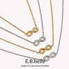 Infinity Pendant CZ Necklace Bracelet Jewelry Set Gold Plated Stainless Steel Necklace Minimalist Women's Jewelry - Image 1