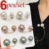 Imitation Pearl Double Head Brooch Pin Waist Clip Set - Image 16