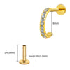 Titanium C-Shaped Hoop Earring with CZ 16G Dainty Half Circle Open Hoop Helix Earlobe Piercing Jewelry - Image 13