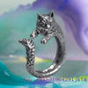 Silver Cat Ring Jewelry Adjustable Rings Gifts Amulets Accessories Charms Carved Women - Image 5