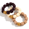 Acrylic Geometric Bead Bracelet with Elastic Stretch Fit - Image 6