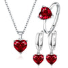 Love Heart Zirconia Pendant Necklace Earrings Ring Jewelry Sets for Women Anniversary Engagement Party Jewelry - Image 7