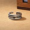 Retro Jewelry Winding Twisted Thai Silver Multi-layer Silver Irregular Geometric Opening Rings - Image 2
