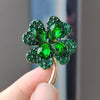 Green Red Crystal Rhinestone Four-Leaf Clover Flower Brooches Lapel Pins Jewelry Clothing Accessories Brooch for Women - Image 12