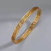 316L Stainless Steel Hollow Great Wall Pattern Bangles Bracelets for Women Jewelry Multicolor Bangles Accessories - Image 2