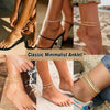 5Pcs Ankle Bracelets Gold Plated Stainless Steel Cuban Link Chain Ankle Set for Women Summer Beach Jewel - Image 4