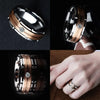 Classic Stainless Steel Men's Ring with Two-Color Electroplating Simple Jewelry Accessory Sizes 6-13 - Image 1
