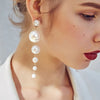 Classic Elegant Imitation Double Pearl Dangle Earrings For Women Crystal Long Tassel Drop Earring Wedding Jewelry Gifts - Image 9