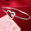 Silver Big Bangles Bracelet Cute Charms for Women Lady Jewelry Adjustment Cuff Wedding - Image 28